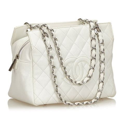 chanel white leather bag|vintage chanel leather bag.